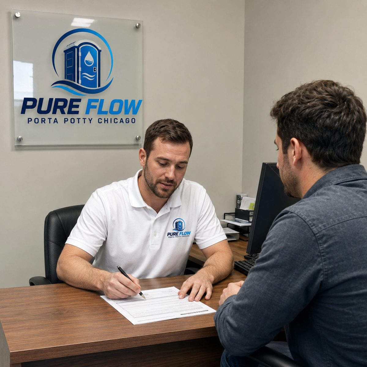 Pure Flow Porta Potty Chicago customer consultation